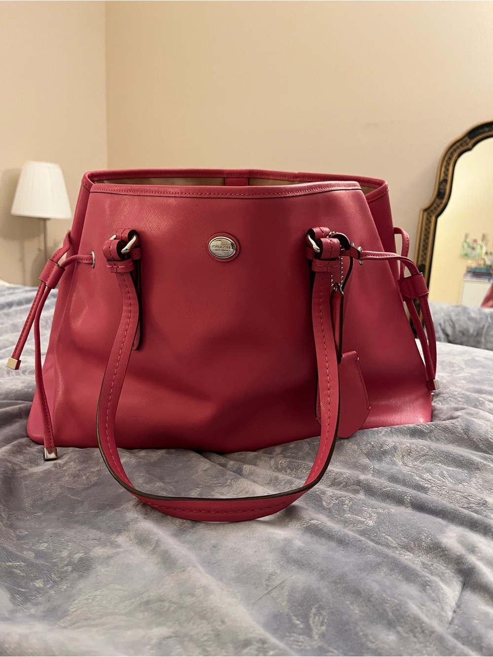 Coach Raspberry Pink Leather Shoulder Tote